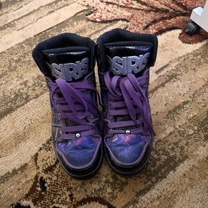 Osiris Women's Black and Purple High-Top Sneakers